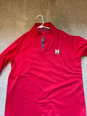 Maryland Terps Red Quarter-Zip Pullover with 'M' Logo Size XL